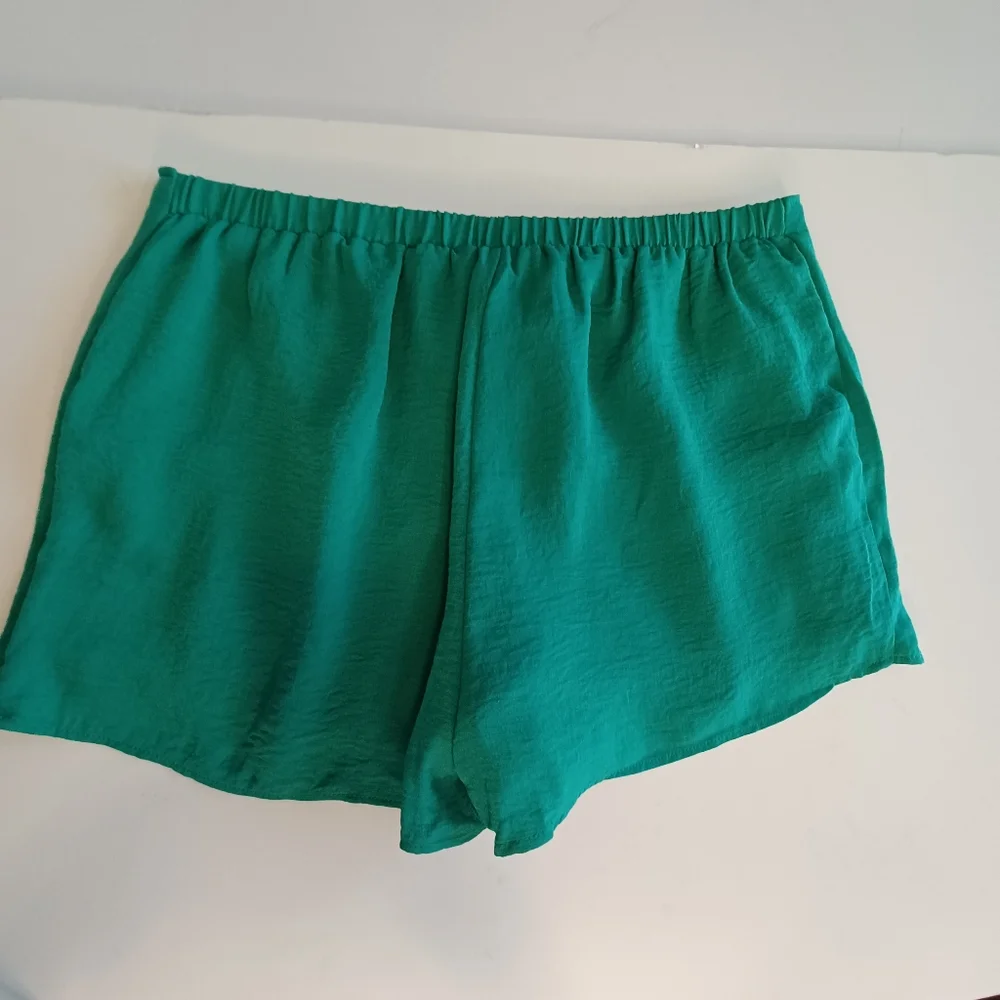 Jack by Bb Dakota Pull-on Tie Front Shorts Kelly Green Women's Sz Lg